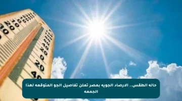 حالة الطقس.. الأرصاد الجوية بمصر تعلن تفاصيل الجو المتوقعة لهذا الجمعة